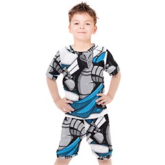 Sword Knight Fictional Character Legionary Warrior Kids  Tee And Shorts Set by danenraven