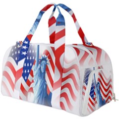 Statue Of Liberty And Usa Flag Art Burner Gym Duffel Bag by danenraven