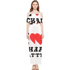 I Love Chai Latte Draped Sleeveless Chiffon Jumpsuit by ilovewhateva