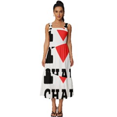 I Love Chai Latte Square Neckline Tiered Midi Dress by ilovewhateva