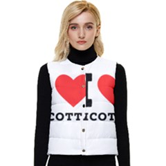 I Love Ricotta Women s Short Button Up Puffer Vest