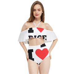 I Love Rice Halter Flowy Bikini Set  by ilovewhateva