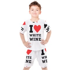 I Love White Wine Kids  Tee And Shorts Set by ilovewhateva