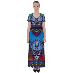 Grateful Dead Wallpapers High Waist Short Sleeve Maxi Dress by Mog4mog4