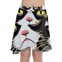 Grumpy Cat Chiffon Wrap Front Skirt by Mog4mog4