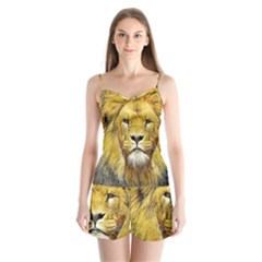 Lion Lioness Wildlife Hunter Satin Pajamas Set by Mog4mog4