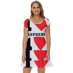I Love Raspberry Short Sleeve Tiered Mini Dress by ilovewhateva