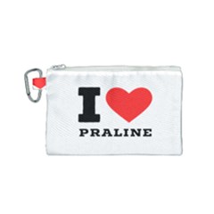 I Love Praline  Canvas Cosmetic Bag (small) by ilovewhateva