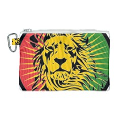 Lion Head Africa Rasta Canvas Cosmetic Bag (large) by Mog4mog4