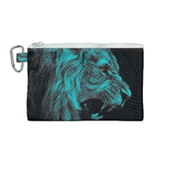 Angry Male Lion Predator Carnivore Canvas Cosmetic Bag (medium) by Mog4mog4