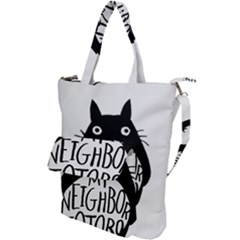 My Neighbor Totoro Black And White Shoulder Tote Bag by Mog4mog4