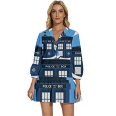Doctor Who Tardis V-neck Placket Mini Dress