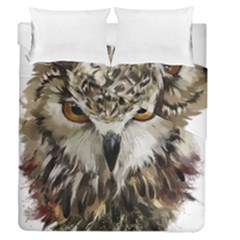 Vector Hand Painted Owl Duvet Cover Double Side (queen Size) by Mog4mog4