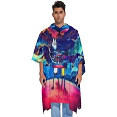 Cartoon Parody In Outer Space Men s Hooded Rain Ponchos by Mog4mog4