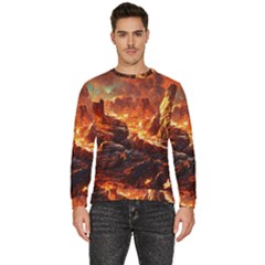 Nature Wallpaper Vulcanic Landscape Men s Fleece Sweatshirt by Mog4mog4