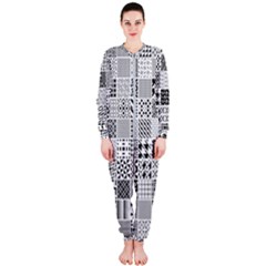 Black And White Geometric Patterns Onepiece Jumpsuit (ladies) by Bakwanart