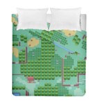Green Retro Games Pattern Duvet Cover Double Side (Full/ Double Size)
