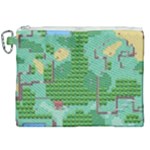 Green Retro Games Pattern Canvas Cosmetic Bag (XXL)