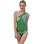 Green Retro Games Pattern To One Side Swimsuit