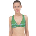 Green Retro Games Pattern Classic Banded Bikini Top