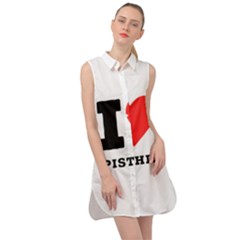 I Love Pistachio Sleeveless Shirt Dress by ilovewhateva