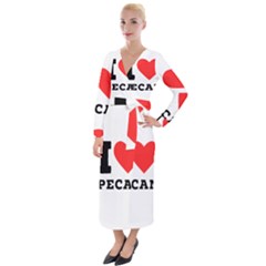 I Love Pecan Velvet Maxi Wrap Dress by ilovewhateva