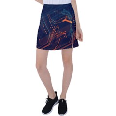 Abstract Colorful Circuit Tennis Skirt by Bakwanart