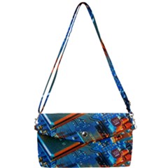 Gray Circuit Board Electronics Electronic Components Microprocessor Removable Strap Clutch Bag by Bakwanart