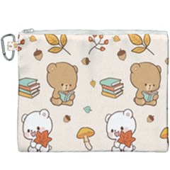 Bear Cartoon Background Pattern Seamless Animal Canvas Cosmetic Bag (xxxl) by 99art