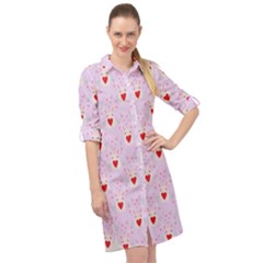 Easter Easter Bunny Hearts Seamless Tile Cute Long Sleeve Mini Shirt Dress by 99art