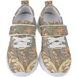 Art Nouveau Vintage Retro Pattern Floral Kids  Velcro Strap Shoes