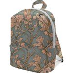 Art Nouveau Vintage Retro Pattern Floral Zip Up Backpack