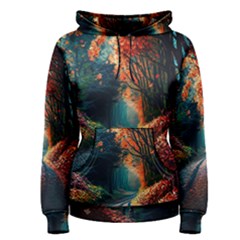 Forest Autumn Fall Painting Women s Pullover Hoodie