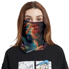 Forest Autumn Fall Painting Face Covering Bandana (two Sides)
