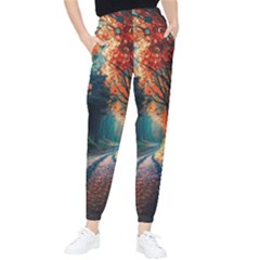 Forest Autumn Fall Painting Women s Tapered Pants