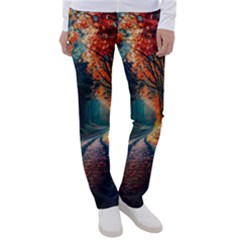 Forest Autumn Fall Painting Women s Casual Pants