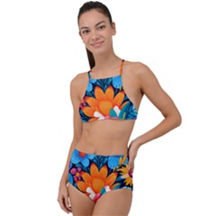 Flowers Bloom Spring Colorful Artwork Decoration High Waist Tankini Set by 99art