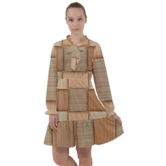 Wooden Wickerwork Texture Square Pattern All Frills Chiffon Dress by 99art