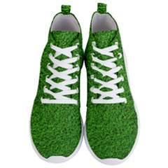 Green Grass Texture Summer Men s Lightweight High Top Sneakers by 99art