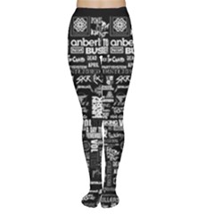 Music Pattern Black White Tights by 99art