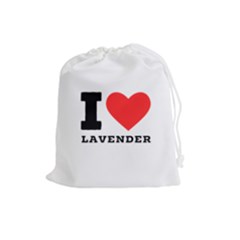 I Love Lavender Drawstring Pouch (large) by ilovewhateva