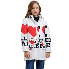 I Love Jelly Bean Kids  Hooded Longline Puffer Jacket by ilovewhateva