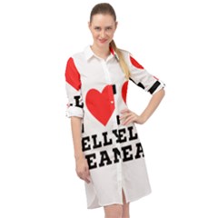 I Love Jelly Bean Long Sleeve Mini Shirt Dress