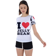 I Love Jelly Bean Back Circle Cutout Sports Tee