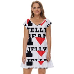 I Love Jelly Bean Short Sleeve Tiered Mini Dress by ilovewhateva