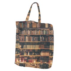 Books On Bookshelf Assorted Color Book Lot In Bookcase Library Giant Grocery Tote by 99art