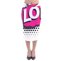 Lol-acronym-laugh-out-loud-laughing Velvet Midi Pencil Skirt by 99art