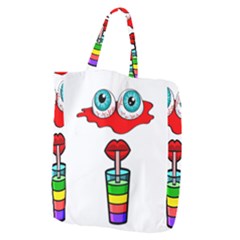 Animation-eyes-cartoon-cute-comic Giant Grocery Tote by 99art
