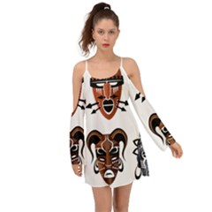 Tribal-masks-african-culture-set Boho Dress by 99art
