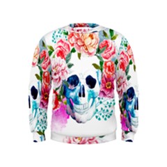 Day Of The Dead Skull Art Kids  Sweatshirt by 99art